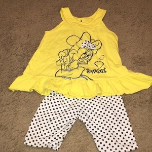 Disney Minnie Mouse Shorts Set Girls Sz 6